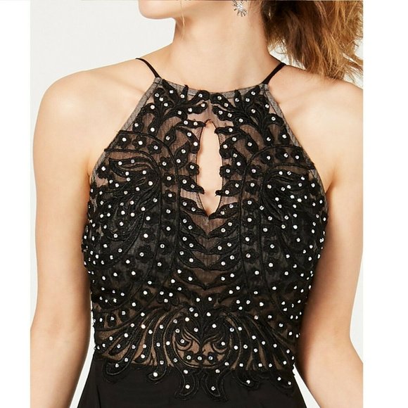 Blondie Nites 1 Black Rhinestone Gown NWT BX33 - Picture 4 of 5